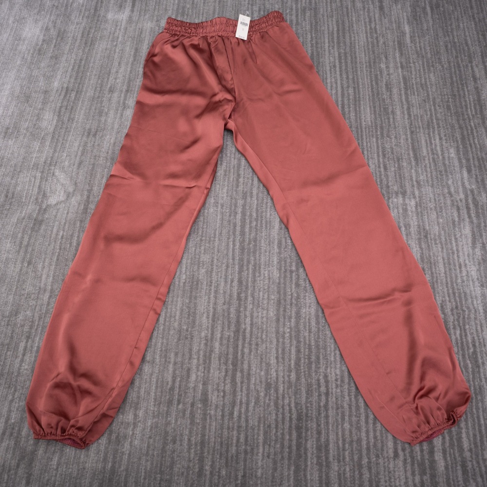 Saturday Sunday Anthropologie Jogger Pants Women S Mauve New Satin Elastic Waist